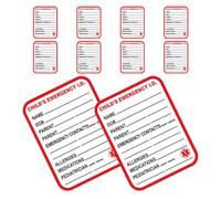 Totority Autocollants Rouge pour Siège Auto D'information Médicale Haute Visibilité, Faciles à Utiliser, 10 Pièces, Adaptés pour Paquet à Dos et Boucles de Pantalon