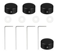 Totority avec Patin en Caoutchouc Interne en Alliage D'aluminium Noir Boutons de Commande Lot de 4 pour Pédales D'effets Guitare Électrique