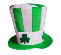 Totority Chapeau de Fête Vert Unisexe avec Motif Trèfle en Polyester, Taille Unique Facile à Assortir pour Costume Saint Patrick et Soirées Costumées