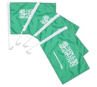 Totority Drapeau Saoudien Facile à Porter et Réutilisable pour Voiture 4pcs Clip en Polyester pour Décorations de Fête Nationale et Parades Extérieures
