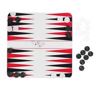 Totority Jeu de Backgammon Portable Set de Voyage Léger en Caoutchouc Abs 1 Pièce Double Fonction Tapis de Souris pour Parties et Road Trips