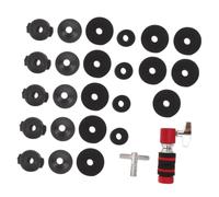 Totority Kit Cymbales de D’accessoires Batterie pour Charleston | Noir, Plastique Métal Feutre, Installation Rapide, Usage Maison Studio