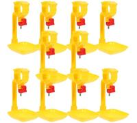 Totority Lot de 10 Tasses D'abreuvement pour Poules Bille Amovible, Gobelets à Tétines en Plastique Transparent, Abreuvoirs Suspendus pour Volailles, Équipement D'abreuvement Pratique