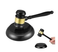 Totority Marteau de Juge en Bois Massif Noir, Maillet Robuste Finition Fine, Résistant Ventes aux Enchères et Réunions Judiciaires