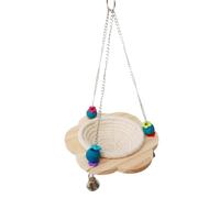 Totority Nid Oiseaux Suspendu pour Perruches et Calopsittes en Bois et Coton, Balançoire Amusante pour Développer L'équilibre la Maison Extérieur Couleur Couleur Aléatoire Plusieurs Styles
