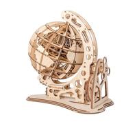 Totority Ornement Créatif en Bois à Assembler 3D de Globe Accessoire DIY en Bois Khaki pour Décoration de Bureau pour Maison et Bureau