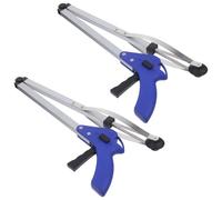 Totority Outil de Ramassage des Déchets Lot de 2 Pièces Pliable en Alliage D'aluminium, Pince Ramasse Objet Haute Résistance Bleu pour Hôpital et Voiture
