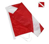 Totority Pavillon de Plongée Détachable, Drapeau de Plongée Mât de Renfort Amovible, Polyester Rouge, Léger, Haute Visibilité, pour Bateau et Sports Nautiques