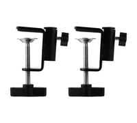 Totority Pied de Microphone en Alliage Noir, Pince de Fixation Vis Réglable pour Table, Base Stable et Gain de Place, pour Micro de Bureau en Environnement Scolaire ou Dortoir, Lot de 2