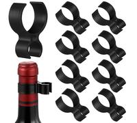 Totority Pinces à Bougie Réutilisables en Plastique Noir 9 Pièces, Clips Solides pour Bouteilles, Accessoires pour Décoration de Fête et Anniversaire