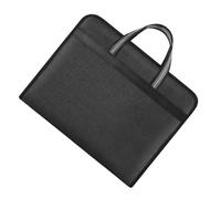 Totority Sac à documents multicouche en toile noire avec fermeture éclair, organiseur de dossiers portable, sac main pratique pour usage scolaire et contextes professionnels