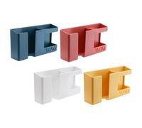 Totority Support Mural Adhésif 4 Pièces en Abs pour Téléphone Portable et Télécommande, Boîte de Rangement Bien Organisée sans Perçage, Design Mural Pratique Maison