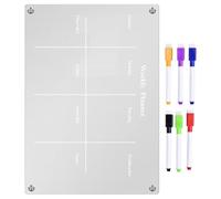 Totority Tableau Magnétique Effaçable à Sec pour Réfrigérateur Acrylique Semainier Frigo Transparent Planning Cuisine Réutilisable avec Feutres Organisation Bureau et Maison