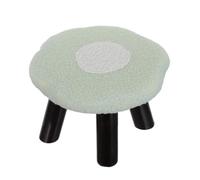Totority Tabouret de Fleur Vert, Petit Marchepied en Bois Rembourré en Peluche et Coton PP, Facile à Nettoyer, Accessoire Décoratif pour Salon, Chambre Cuisine