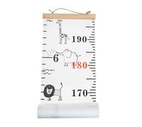 Totority Toise de Croissance Murale Blanche en Tissu Portable pour Chambre D'garçon et Filles, Outil Éducatif pour Mesurer la Taille et Suivre la Courbe de Croissance