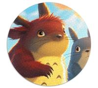 Totoro 1000 Pièces Puzzle Intelligence Pets Mignons Puzzle Circulaire Décoration Moderne DIY Puzzle Puzzle pour Enfants Décompression Et Cadeau (67.5x67.5cm)