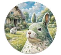 Totoro Circulaire Puzzle Convient pour Adultes Et Enfants 1000 Pièces, Pets Mignons Fun Défiant Jeu Éducatif Décoration Maison Unique (67.5x67.5cm)