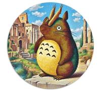 Totoro Circulaire Puzzle Convient pour Adultes Et Enfants 1000 Pièces, Pets Mignons Fun Défiant Jeu Éducatif Unique Toy (67.5x67.5cm)