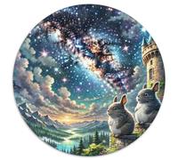 Totoro Circulaire Puzzles Convient pour Adultes Et Enfants 1000 Pièces Pets Mignons Fun Défiant Jeu Éducatif Unique Toy (67.5x67.5cm)