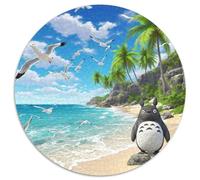Totoro Circulaire Puzzles Convient pour Adultes Et Enfants 1000 Pièces Pets Mignons Fun Défiant Unique Toy (67.5x67.5cm)