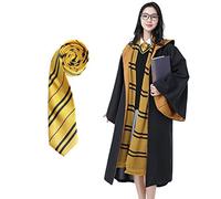 TOTOY Cape de magicien et cravate de Poufsouffle, robe de magicien pour adulte 93204(L)