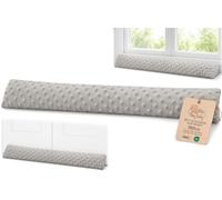 Totsy Baby Boudin de Porte Isolant Froid 150 cm - Bas de Porte et fenêtre Coupe-Vent décoratif Idéal pour entrée Maison fenêtres et Coussin pour Chambre Enfant Minky Oeko-Tex Gris Clair