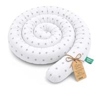 Totsy Baby Boudin de Porte Traversin Coussin Grossesse Cale 150 cm Coton | Traversin Oreiller Corps Coussin Grossesse Rouleau Nuque Enveloppant Serpent Deco 150 cm Étoiles grises sur blanc