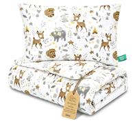 Totsy Baby Couette Enfant en Coton 80x80 Couverture pour Bebe Parure Duvet pour lit bébé 80 x 80 cm et Oreiller 40 x 35 cm Oeko-Tex Cerf