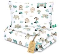 Totsy Baby Couette Enfant en Coton 80x80 Couverture pour Bebe Parure Duvet pour lit bébé 80 x 80 cm et Oreiller 40 x 35 cm Oeko-Tex Afrique