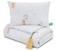 Totsy Baby Couette Enfant en Coton 80x80 Couverture pour Bebe Parure Duvet pour lit bébé 80 x 80 cm et Oreiller 40 x 35 cm Oeko-Tex Cerf