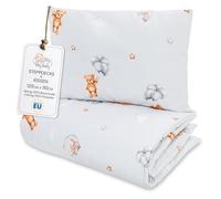 Totsy Baby Couette Enfant en Coton 90x120 Couverture pour Bebe Parure Duvet pour lit bébé 90 x 120 cm et Oreiller 60 x 40 cm Oeko-Tex Ours en Peluche