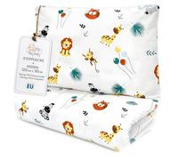 Totsy Baby Couette Enfant en Coton 90x120 Couverture pour Bebe Parure Duvet pour lit bébé 90 x 120 cm et Oreiller 60 x 40 cm Oeko-Tex Safari