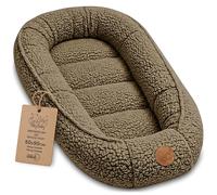 Totsy Baby Couffin Cocon Nid Bébé Réducteur de Lit Boucle - Babynest Portable pour Berceau Couchage Enfant Douillet Câlin Garçon Fille Nouveau Né Nido Beige foncé