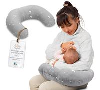 Totsy Baby Coussin Allaitement et Grossesse 130 cm - Coussins d'allaitement Bebe et Oreiller de maternité pour Femme Enceinte Coton Petit oreillers Maternite Oeko-Tex Lunes