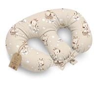 Totsy Baby Coussin Allaitement Jumeaux XXL 90x50 cm en Forme de Croissant - Coussin Double déhoussable avec Housse en Coton - Nursing Pillow Twins avec Sangles de Maintien Oeko-Tex Girafes