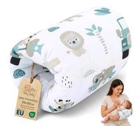 Totsy Baby Coussin d'allaitement de Voyage 20 cm - Coussin de Bras en Coton Lavable à 30 degrés pour Le Biberon comme pour Le Sein - Tient dans Tout Sac à Langer Nomade Afrique Blanc