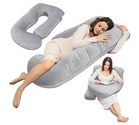 Totsy Baby Coussin de Grossesse Enveloppant 180 cm - Pregnancy Pillow maternité Soutien Corps Entier Housse en Velours Doux Lavable Ergonomique - certifié Oeko-TEX Gris