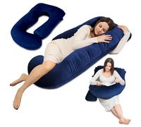 Totsy Baby Coussin de Grossesse Enveloppant 180 cm - Pregnancy Pillow maternité Soutien Corps Entier Housse en Velours Doux Lavable Ergonomique - certifié Oeko-TEX Bleu foncé