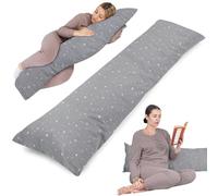 Totsy Baby Coussin de Grossesse pour Dormir 145 cm - traversin Plat ou Oreiller de Corps Coussins maternité et d’Allaitement idéal pour Femme Enceinte oreillers Long et Confortable Oeko-Tex