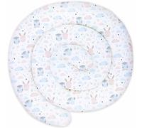 Totsy Baby Coussin serpentin XXL Roulé de lit Bordure - 200 cm - d’Allaitement décoratif Protection Bord Serpent XL Fait Main Motif Hiboux Gris Clair Certificat Oeko-Tex