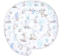 Totsy Baby Coussin serpentin XXL Roulé de lit Bordure - 200 cm - d’Allaitement décoratif Protection Bord Serpent XL Fait Main Motif Hérisson Bleu Ciel Certificat Oeko-Tex