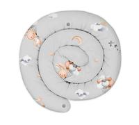 Coussin serpentin XXL Roulé de lit Bordure - 300 cm - d’Allaitement décoratif Protection Bord Serpent XL Fait Main Motif Lapin Certificat Oeko-Tex