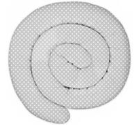 Totsy Baby Coussin serpentin XXL Roulé de lit Bordure - 400 cm - d’Allaitement décoratif Protection Bord Serpent XL Fait Main Motif Points Blancs Gris Certificat Oeko-Tex