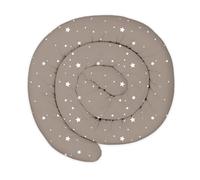 Totsy Baby Coussin serpentin XXL Roulé de lit Bordure - 400 cm - d’Allaitement décoratif Protection Bord Serpent XL Fait Main Motif Étoiles Blanches Beige Certificat Oeko-Tex