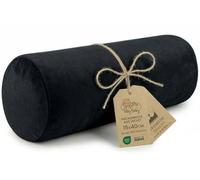 Totsy Baby Coussin traversin Polyvalent avec Housse Moelleuse et Respirante | Boudin de lit rouleau cervical de soutien pour la nuque les jambes les genoux en Velours confort agréable Le noir Velours