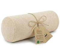 Totsy Baby Coussin traversin Polyvalent avec Housse Moelleuse et Respirante | Boudin de lit rouleau cervical de soutien pour la nuque les jambes les genoux en Velours côtelé confort agréable Beige clair