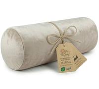 Totsy Baby Coussin traversin Polyvalent avec Housse Moelleuse et Respirante | Boudin de lit rouleau cervical de soutien pour la nuque les jambes les genoux en Velours confort agréable beige Velours