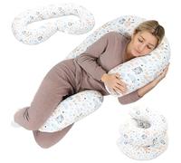 Totsy Baby Coussins de Grossesse pour Dormir en Forme de C 120 x 70 cm - Taille XXL - pour Les Femmes Enceintes Motif Chouette/Lapin