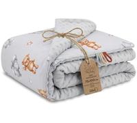 Totsy Baby Couverture Bébé Minky Hiver Polaire Coton Chaude Double Face | toute douce câline douillette réversible - poussette enfant naissance nouveau-né Oeko-Tex certifié Ours en peluche