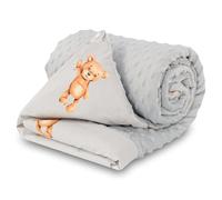 Totsy Baby Couverture Bebe Naissance d'été en Tissu Peluche 75x100 cm - Cosy Plaid Enfant de Landau et Lits bébé pour emmaillotage ou couvertures d'emmaillotage pour garçons et Filles Coton Oeko-Tex